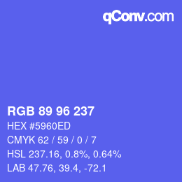 Color code: RGB 89 96 237 | qconv.com