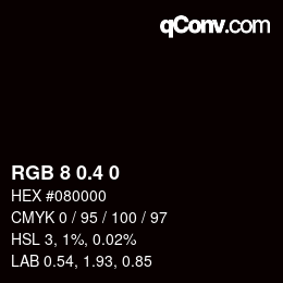 カラーコード: RGB 8 0.4 0 | qconv.com