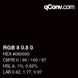 カラーコード: RGB 8 0.8 0 | qconv.com