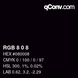 Color code: RGB 8 0 8 | qconv.com