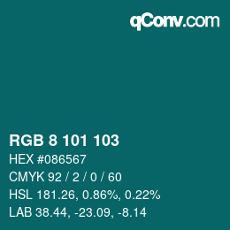 Color code: RGB 8 101 103 | qconv.com