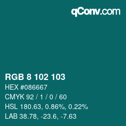 Color code: RGB 8 102 103 | qconv.com