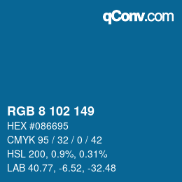 Color code: RGB 8 102 149 | qconv.com