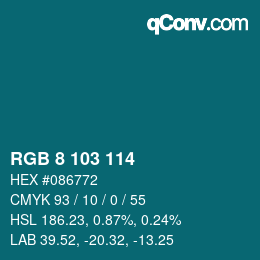 Código de color: RGB 8 103 114 | qconv.com