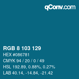 Color code: RGB 8 103 129 | qconv.com