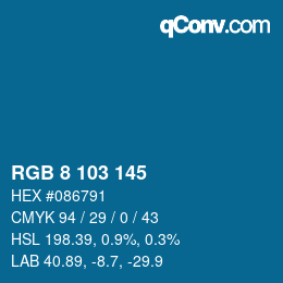 Color code: RGB 8 103 145 | qconv.com