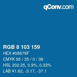 Color code: RGB 8 103 159 | qconv.com