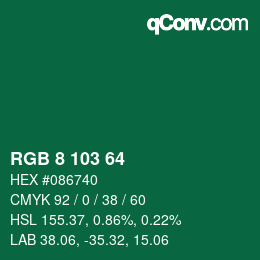 Color code: RGB 8 103 64 | qconv.com