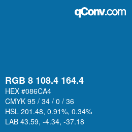カラーコード: RGB 8 108.4 164.4 | qconv.com