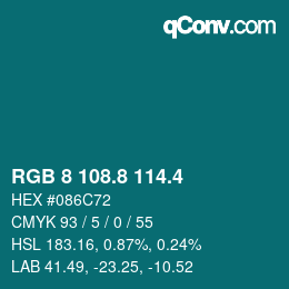 カラーコード: RGB 8 108.8 114.4 | qconv.com