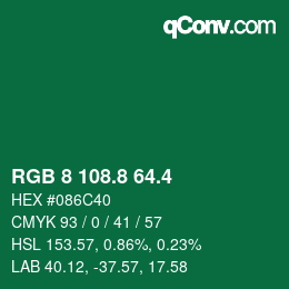 カラーコード: RGB 8 108.8 64.4 | qconv.com