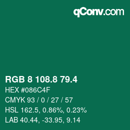 カラーコード: RGB 8 108.8 79.4 | qconv.com