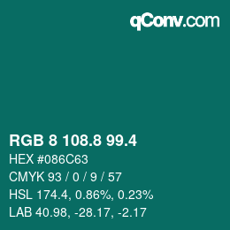 カラーコード: RGB 8 108.8 99.4 | qconv.com