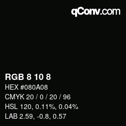 Farbcode: RGB 8 10 8 | qconv.com