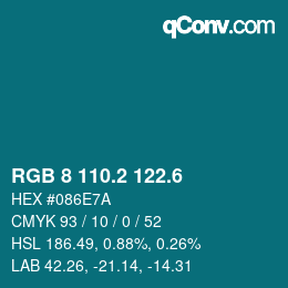 カラーコード: RGB 8 110.2 122.6 | qconv.com