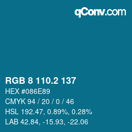 カラーコード: RGB 8 110.2 137 | qconv.com