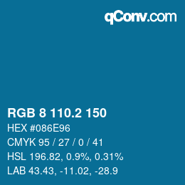 カラーコード: RGB 8 110.2 150 | qconv.com