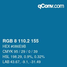 カラーコード: RGB 8 110.2 155 | qconv.com