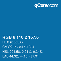 カラーコード: RGB 8 110.2 167.6 | qconv.com
