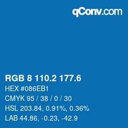 カラーコード: RGB 8 110.2 177.6 | qconv.com