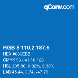 カラーコード: RGB 8 110.2 187.6 | qconv.com