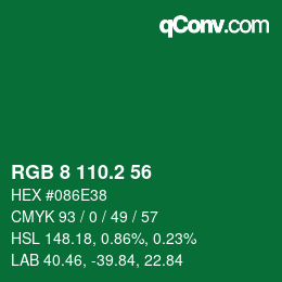 カラーコード: RGB 8 110.2 56 | qconv.com