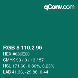 カラーコード: RGB 8 110.2 96 | qconv.com