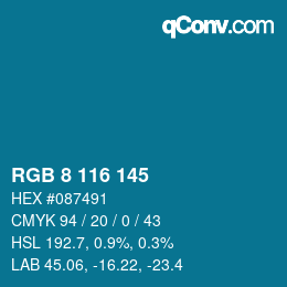Color code: RGB 8 116 145 | qconv.com