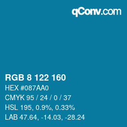 Color code: RGB 8 122 160 | qconv.com