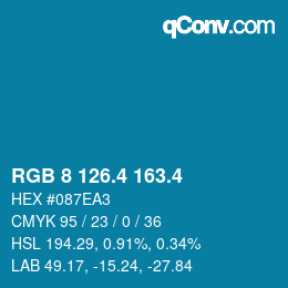 カラーコード: RGB 8 126.4 163.4 | qconv.com