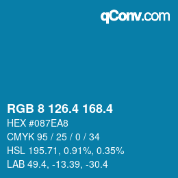 カラーコード: RGB 8 126.4 168.4 | qconv.com