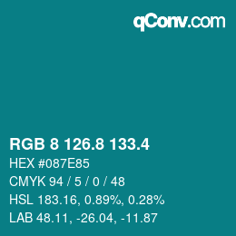 カラーコード: RGB 8 126.8 133.4 | qconv.com