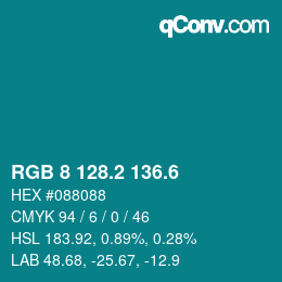 カラーコード: RGB 8 128.2 136.6 | qconv.com