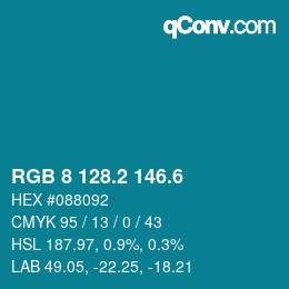カラーコード: RGB 8 128.2 146.6 | qconv.com
