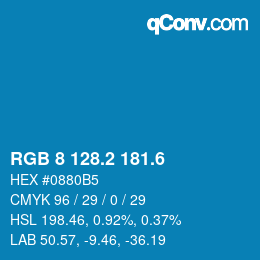 カラーコード: RGB 8 128.2 181.6 | qconv.com