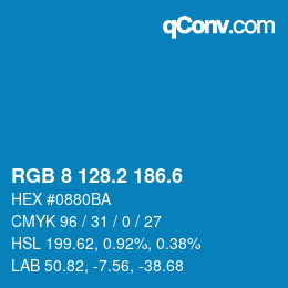 カラーコード: RGB 8 128.2 186.6 | qconv.com