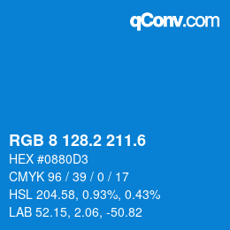 カラーコード: RGB 8 128.2 211.6 | qconv.com