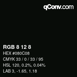 Farbcode: RGB 8 12 8 | qconv.com