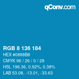 Color code: RGB 8 136 184 | qconv.com