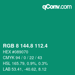 カラーコード: RGB 8 144.8 112.4 | qconv.com