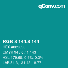 カラーコード: RGB 8 144.8 144 | qconv.com