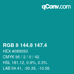 カラーコード: RGB 8 144.8 147.4 | qconv.com