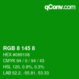Color code: RGB 8 145 8 | qconv.com