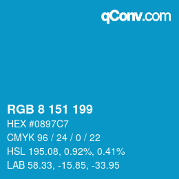 Farbcode: RGB 8 151 199 | qconv.com