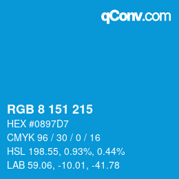 Color code: RGB 8 151 215 | qconv.com