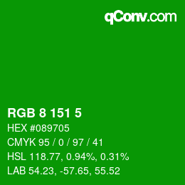 Farbcode: RGB 8 151 5 | qconv.com