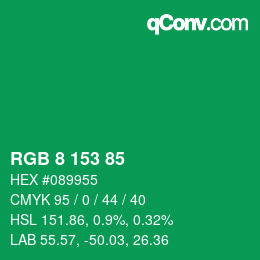 Color code: RGB 8 153 85 | qconv.com