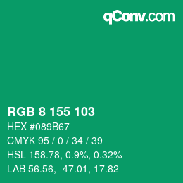 Color code: RGB 8 155 103 | qconv.com