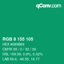 颜色代码: RGB 8 155 105 | qconv.com