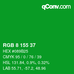 Código de color: RGB 8 155 37 | qconv.com